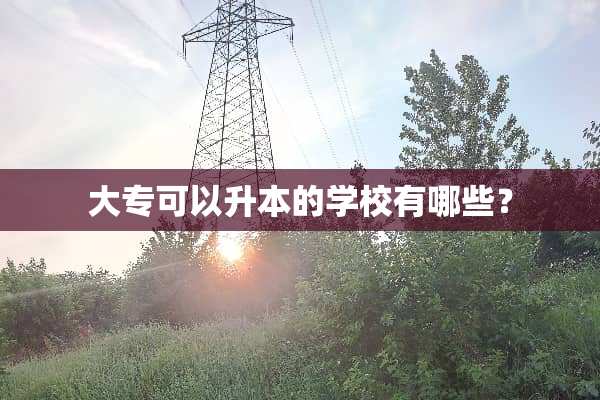 大专可以升本的学校有哪些？