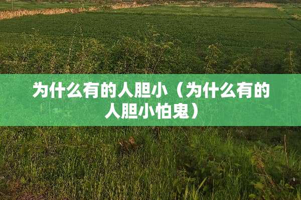 为什么有的人胆小（为什么有的人胆小怕鬼）