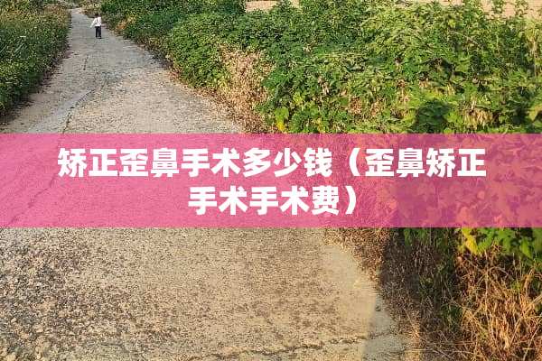 矫正歪鼻手术多少钱（歪鼻矫正手术手术费）