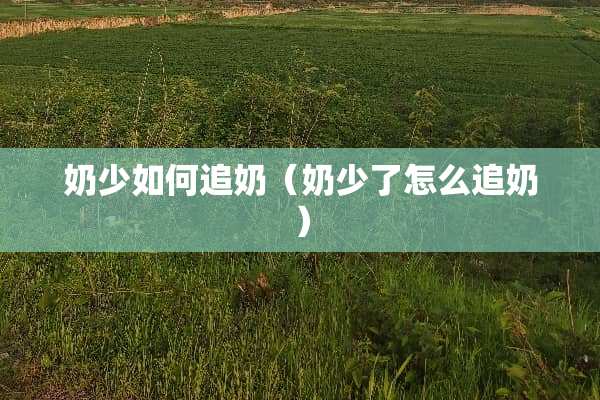 奶少如何追奶（奶少了怎么追奶）