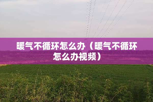 暖气不循环怎么办（暖气不循环怎么办视频）