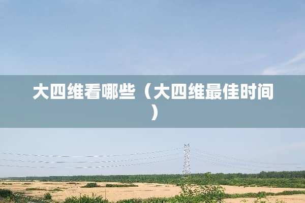 大四维看哪些（大四维最佳时间）