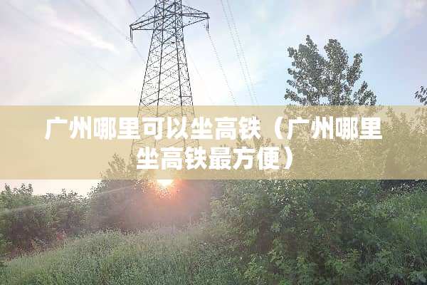 广州哪里可以坐高铁（广州哪里坐高铁最方便）