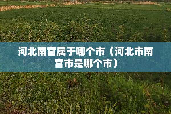 河北南宫属于哪个市（河北市南宫市是哪个市）