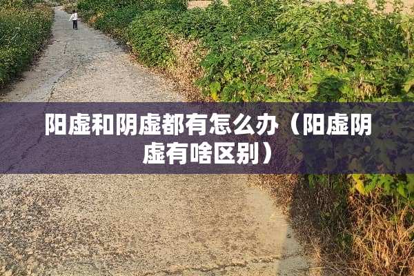 阳虚和*虚都有怎么办（阳虚*虚有啥区别）