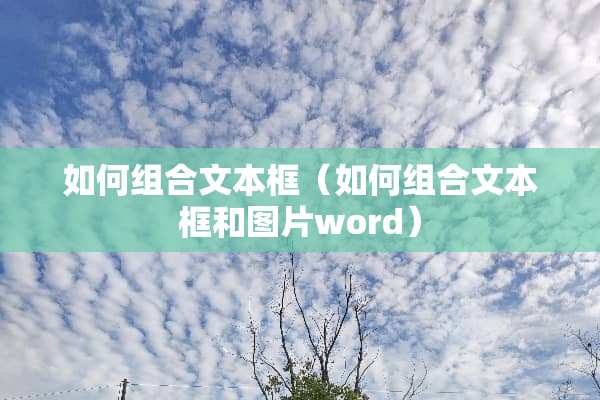 如何组合文本框（如何组合文本框和图片word）