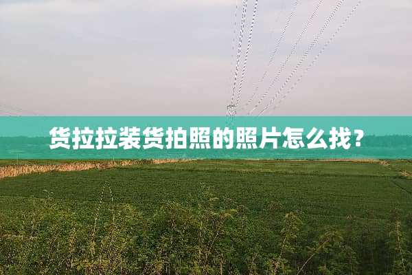 货拉拉装货拍照的照片怎么找？