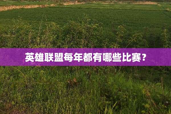 英雄联盟每年都有哪些比赛？