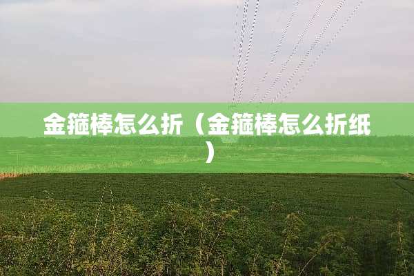 金箍棒怎么折（金箍棒怎么折纸）