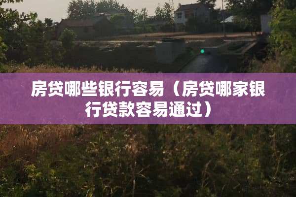 房贷哪些银行容易（房贷哪家银行贷款容易通过）