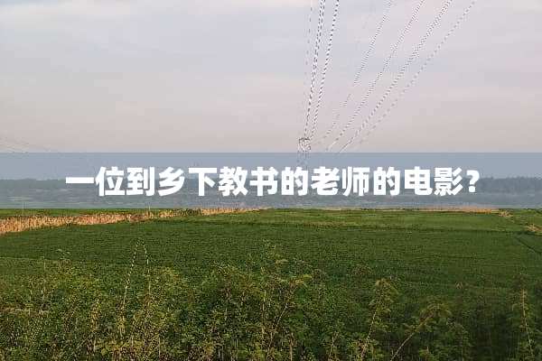 一位到乡下教书的老师的电影？