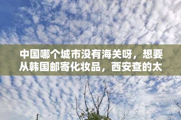 中国哪个城市没有海关呀，想要从韩国邮寄化妆品，西安查的太严了？