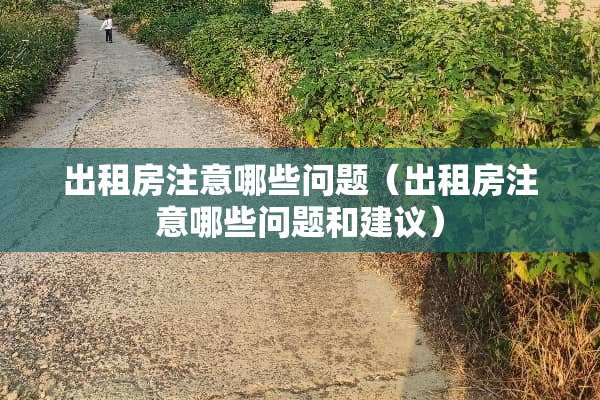 出租房注意哪些问题（出租房注意哪些问题和建议）