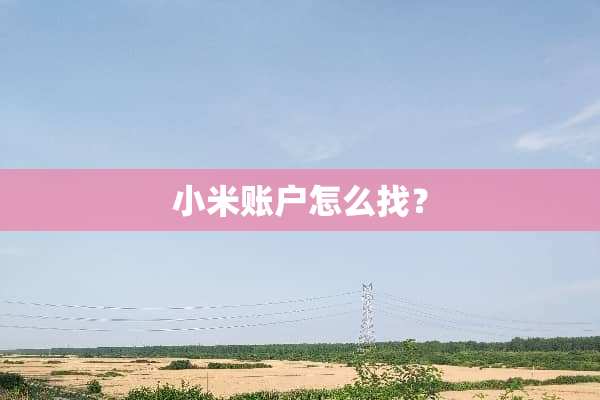 小米账户怎么找？