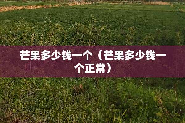 芒果多少钱一个（芒果多少钱一个正常）