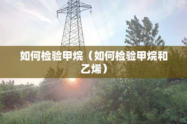 如何检验甲烷（如何检验甲烷和乙烯）