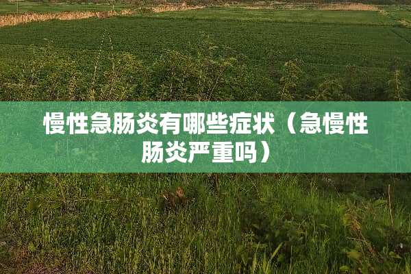 慢性急肠炎有哪些症状（急慢性肠炎严重吗）