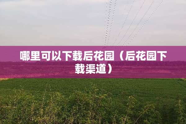 哪里可以下载后花园（后花园下载渠道）
