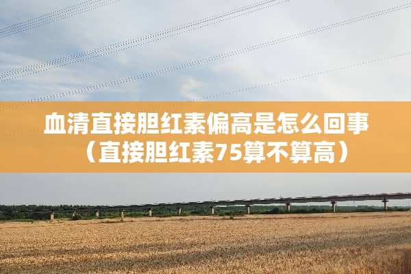 血清直接胆红素偏高是怎么回事（直接胆红素75算不算高）