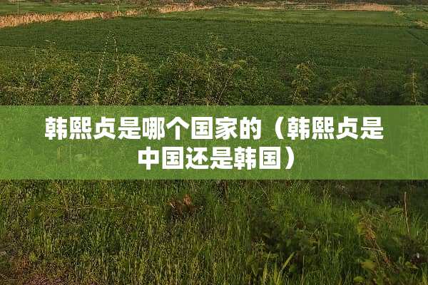 韩熙贞是哪个国家的（韩熙贞是中国还是韩国）