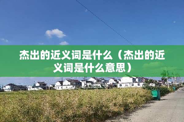 杰出的近义词是什么（杰出的近义词是什么意思）