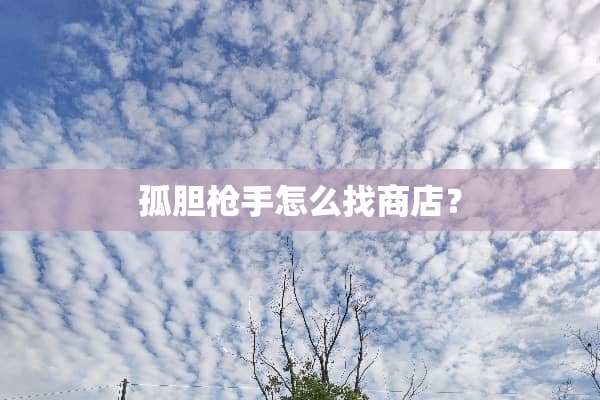 孤胆*手怎么找商店？