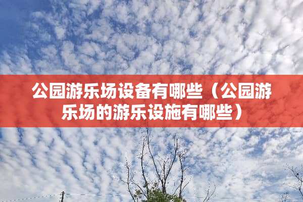 公园游乐场设备有哪些（公园游乐场的游乐设施有哪些）