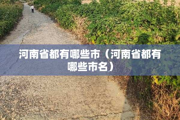 河南省都有哪些市（河南省都有哪些市名）