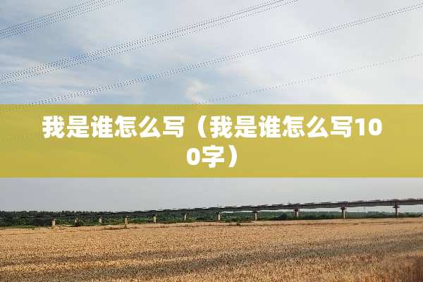 我是谁怎么写（我是谁怎么写100字）