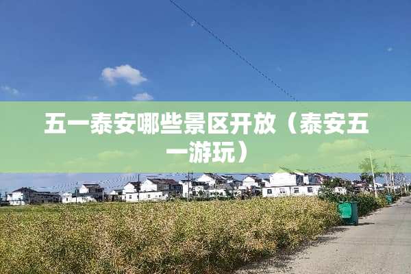 五一泰安哪些景区开放（泰安五一游玩）