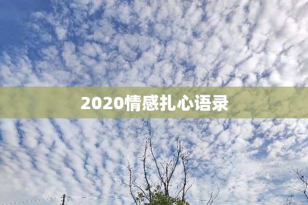 2020情感扎心语录