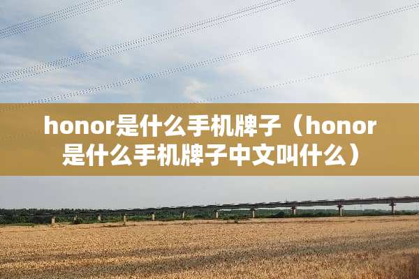 honor是什么手机牌子（honor是什么手机牌子中文叫什么）