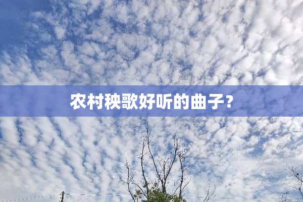 农村秧歌好听的曲子？