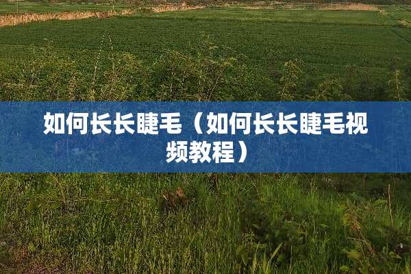 如何长长睫毛（如何长长睫毛视频教程）