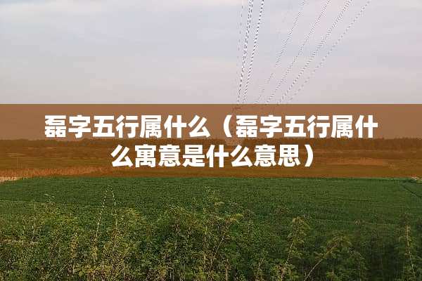磊字五行属什么（磊字五行属什么寓意是什么意思）