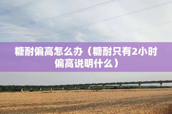 糖耐偏高怎么办（糖耐只有2小时偏高说明什么）