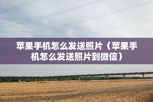 苹果手机怎么发送照片（苹果手机怎么发送照片到微信）