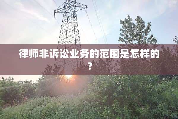 律师非诉讼业务的范围是怎样的？
