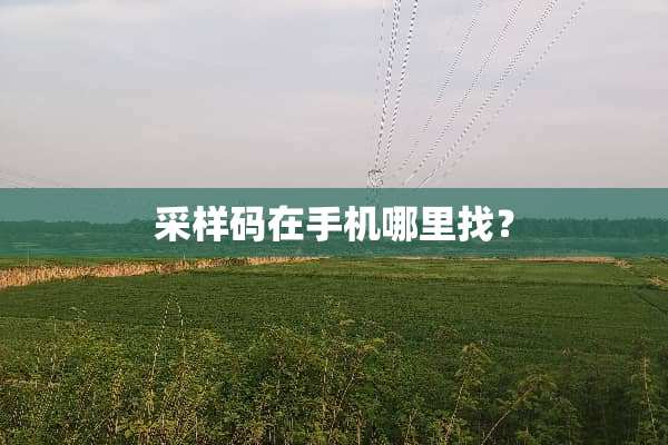 采样码在手机***？