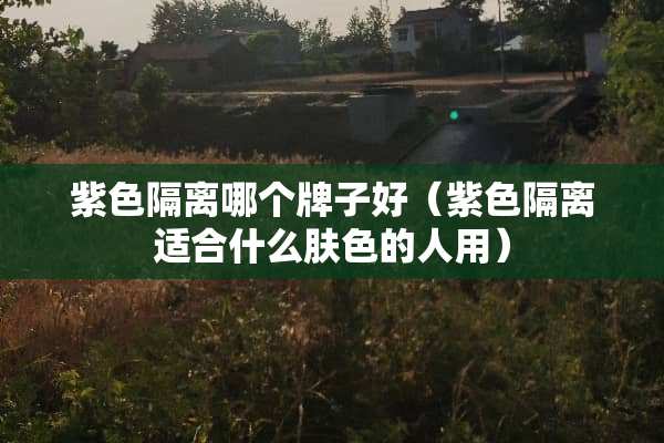 紫色隔离哪个牌子好（紫色隔离适合什么肤色的人用）