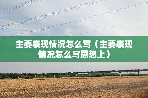 主要表现情况怎么写（主要表现情况怎么写思想上）