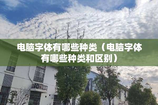 电脑字体有哪些种类（电脑字体有哪些种类和区别）