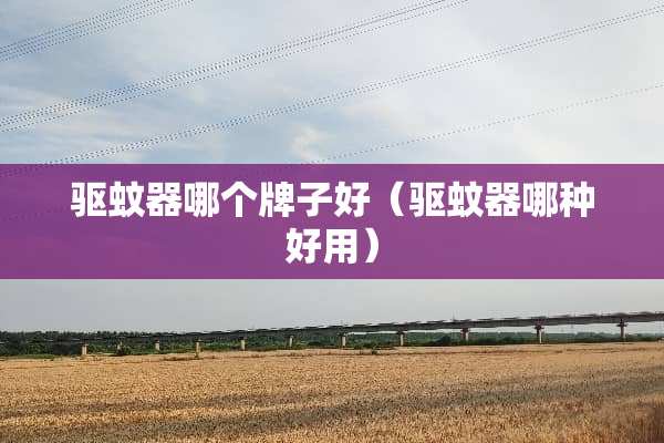 驱蚊器哪个牌子好（驱蚊器哪种好用）