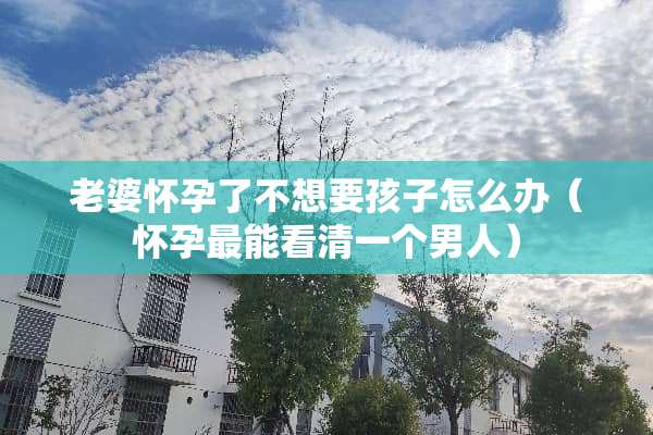 老婆怀孕了不想要孩子怎么办（怀孕最能看清一个男人）