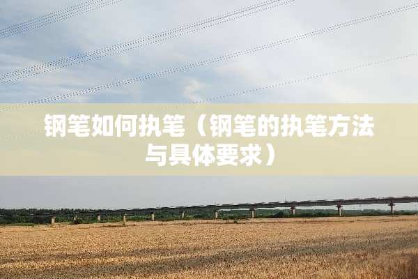 钢笔如何执笔（钢笔的执笔方法与具体要求）