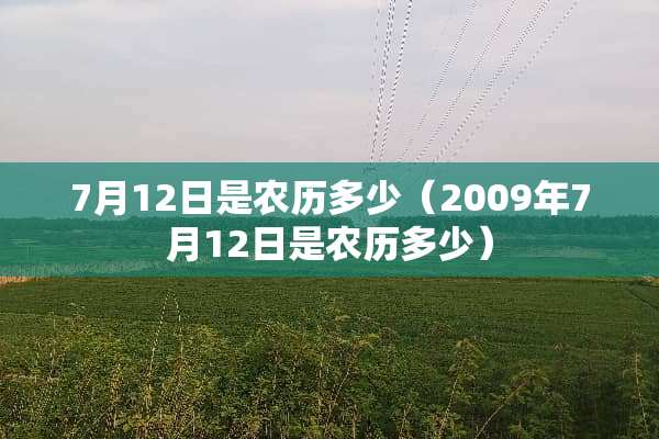 7月12日是农历多少（2009年7月12日是农历多少）