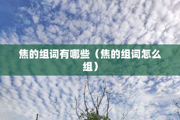 焦的组词有哪些（焦的组词怎么组）