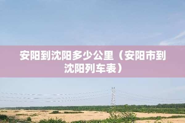 安阳到沈阳多少公里（安阳市到沈阳列车表）