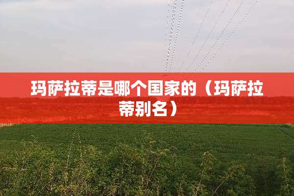 玛萨拉蒂是哪个国家的（玛萨拉蒂别名）