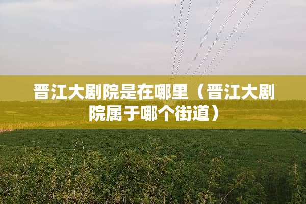 晋江大剧院是在哪里（晋江大剧院属于哪个街道）